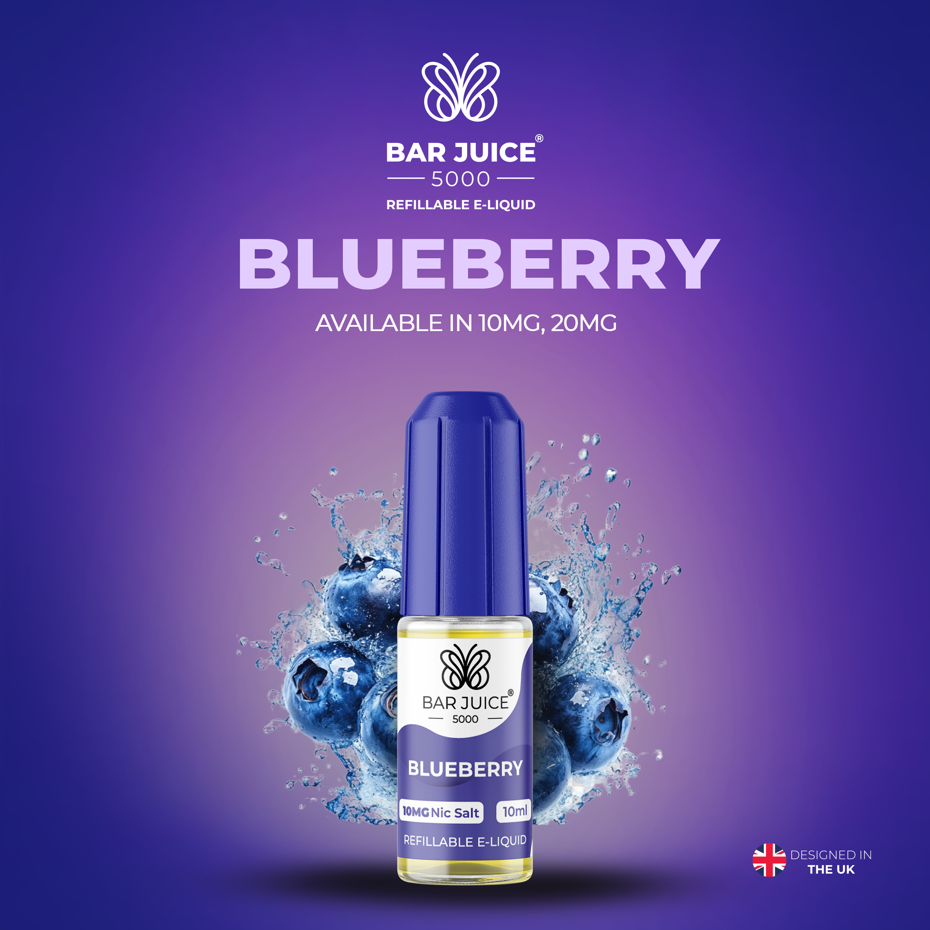Blueberry Nic Salt E-Liquid | Vape Juice by Bar Juice BAR JUICE Blueberry Nic Salt E-Liquid | Vape Juice by Bar Juice BAR JUICE