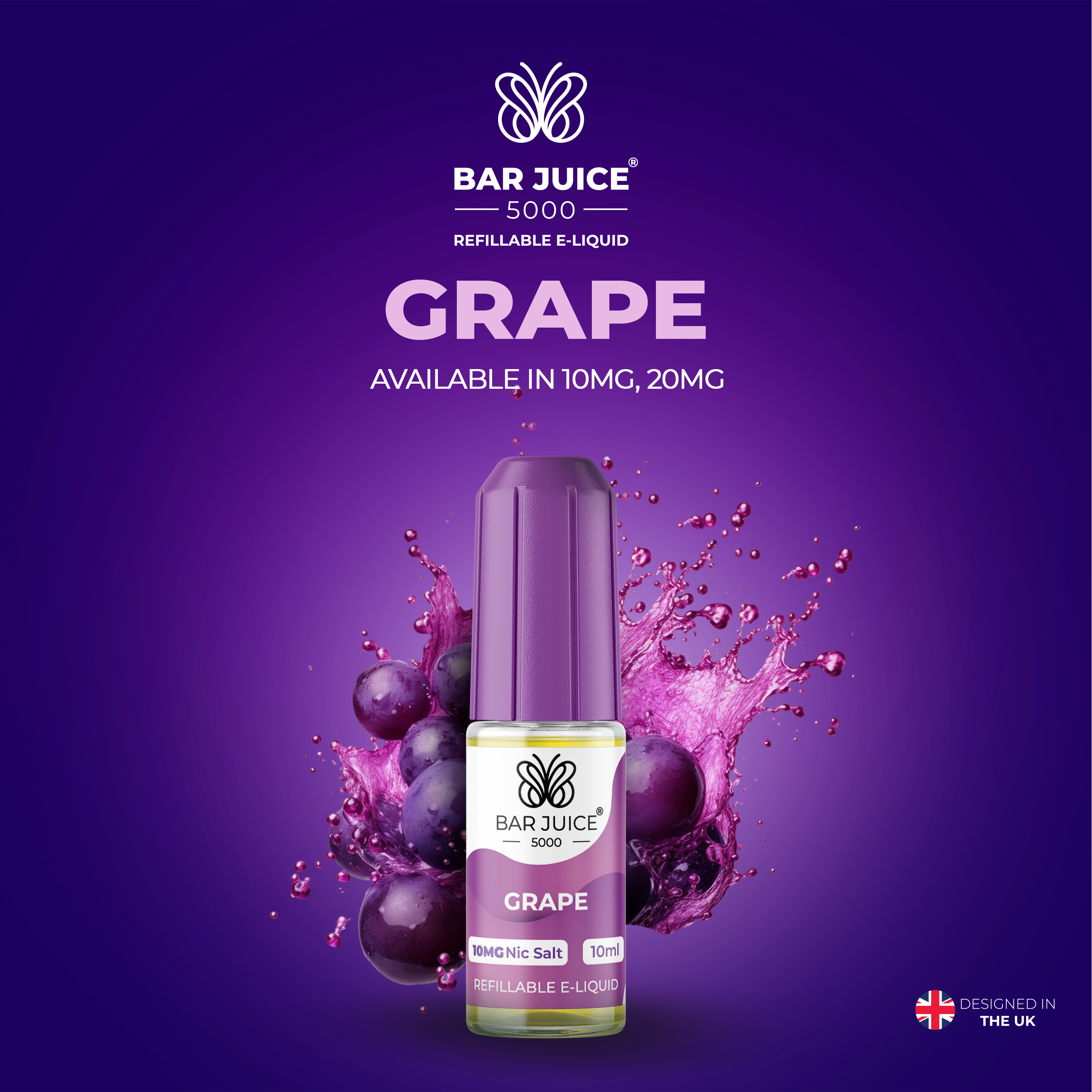 Grape Nic Salt E-Liquid | Vape Juice by Bar Juice BAR JUICE Grape Nic Salt E-Liquid | Vape Juice by Bar Juice BAR JUICE