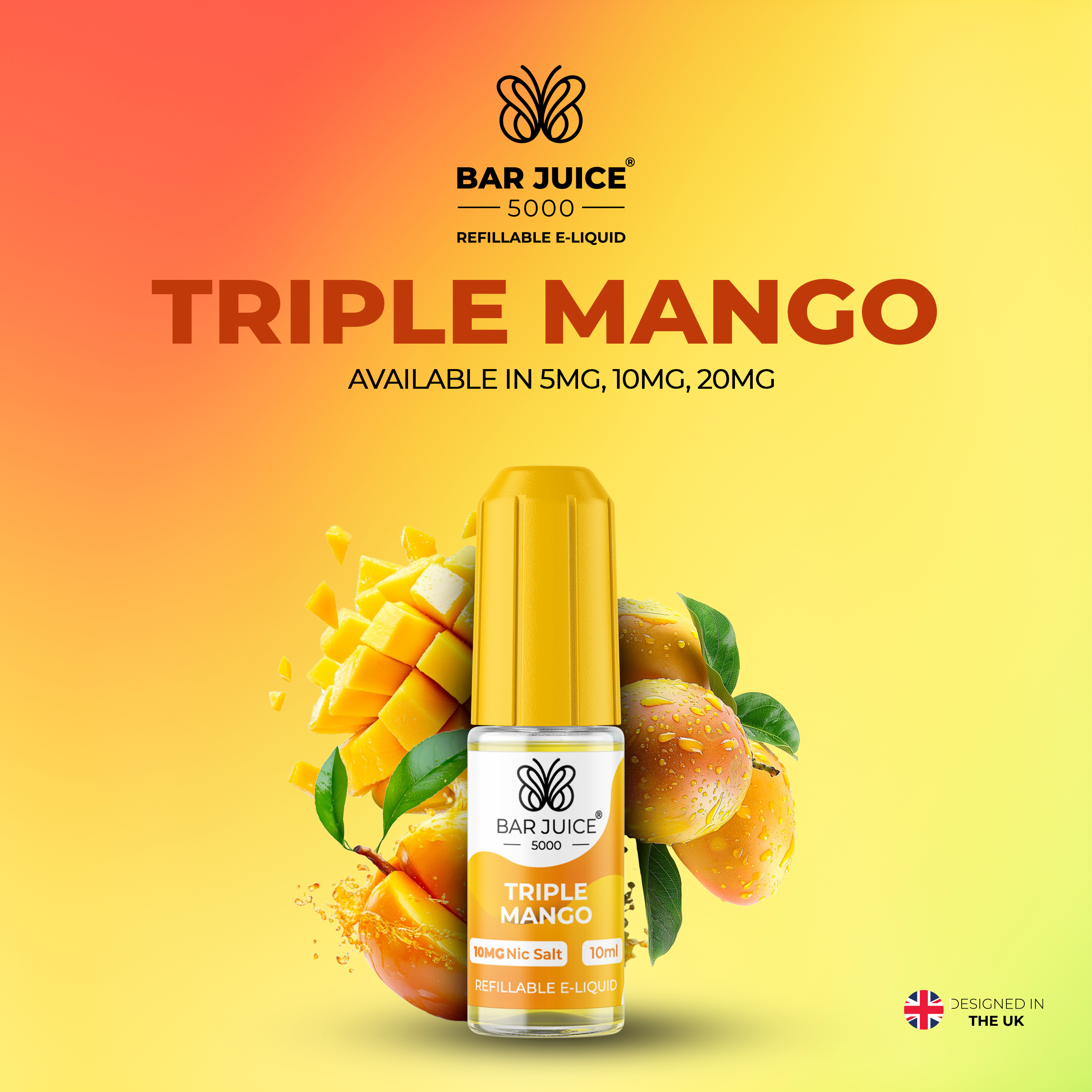 Triple Mango Nic Salt E-Liquid | Vape Juice by Bar Juice BAR JUICE Triple Mango Nic Salt E-Liquid | Vape Juice by Bar Juice BAR JUICE