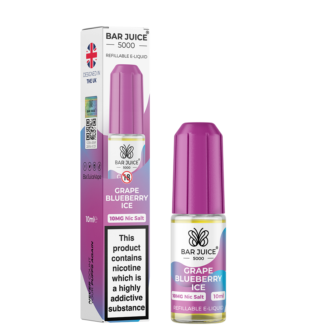 Grape Blueberry Ice Nic Salt E-Liquid | Vape Juice by Bar Juice BAR JUICE Grape Blueberry Ice Nic Salt E-Liquid | Vape Juice by Bar Juice BAR JUICE