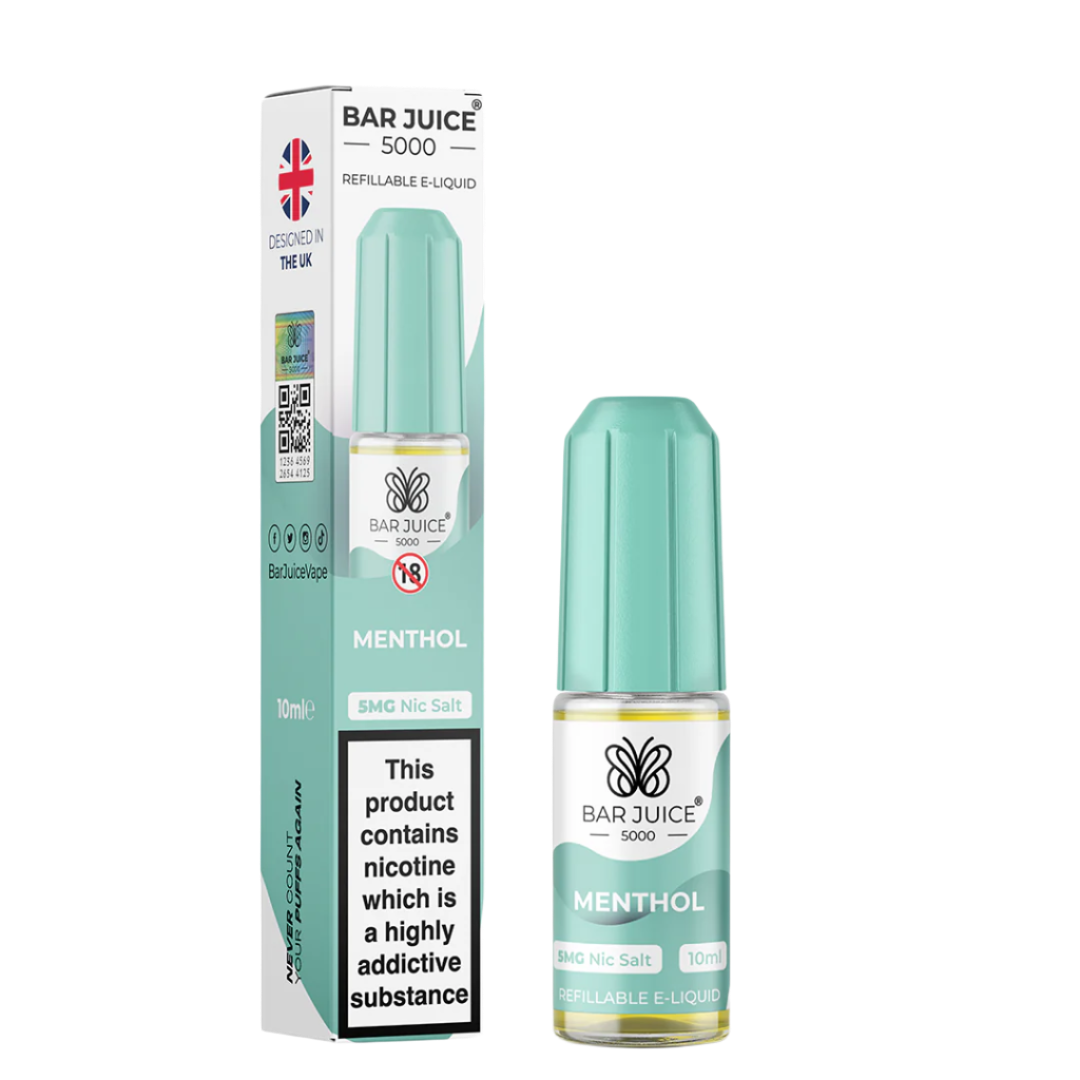 Menthol Nic Salt E-Liquid | Vape Juice by Bar Juice BAR JUICE Menthol Nic Salt E-Liquid | Vape Juice by Bar Juice BAR JUICE