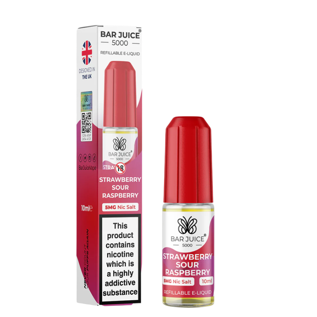 Strawberry Sour Raspberry Nic Salt E-Liquid | Vape Juice by Bar Juice BAR JUICE Strawberry Sour Raspberry Nic Salt E-Liquid | Vape Juice by Bar Juice BAR JUICE