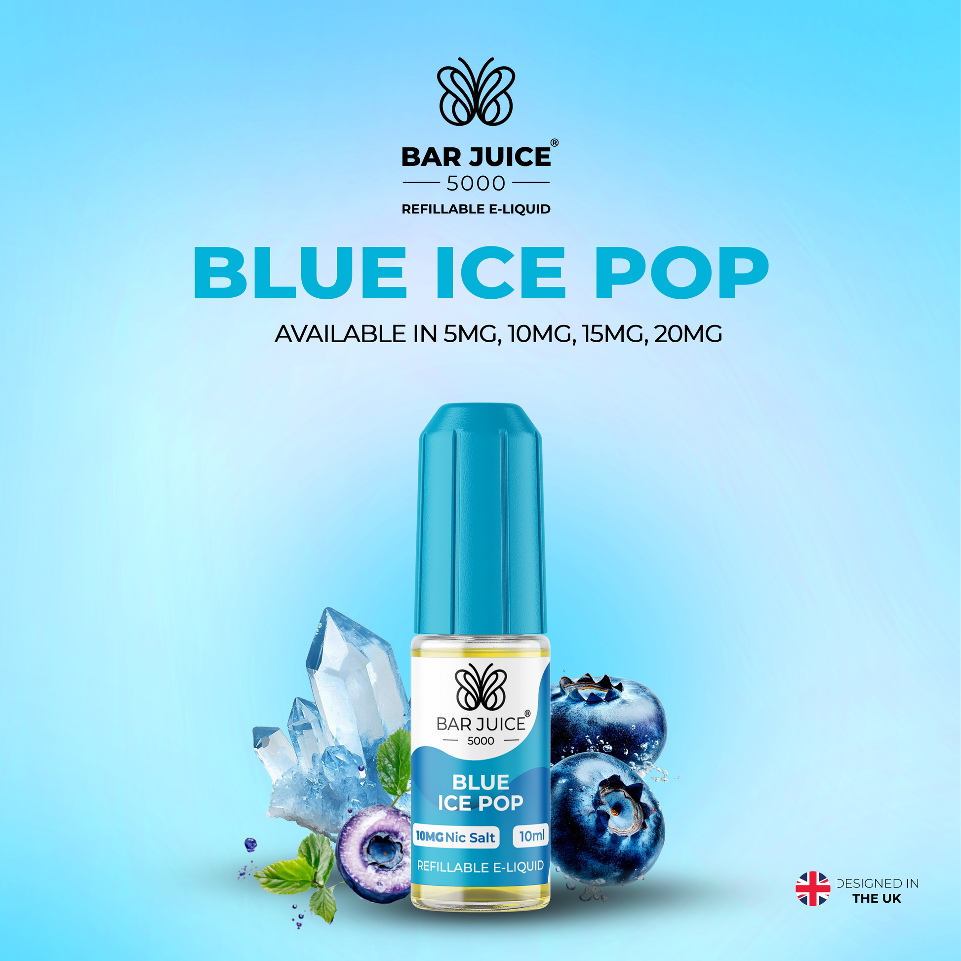 Blue Ice Pop Nic Salt E-Liquid | Vape Juice by Bar Juice BAR JUICE Blue Ice Pop Nic Salt E-Liquid | Vape Juice by Bar Juice BAR JUICE