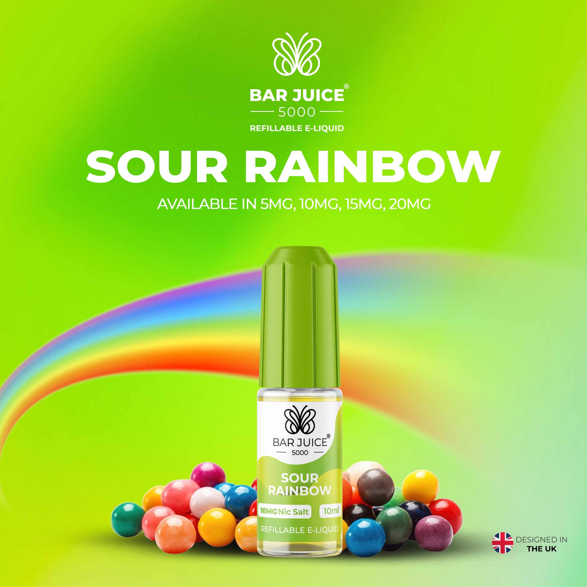 Sour Rainbow Nic Salt E-Liquid | Vape Juice by Bar Juice BAR JUICE Sour Rainbow Nic Salt E-Liquid | Vape Juice by Bar Juice BAR JUICE