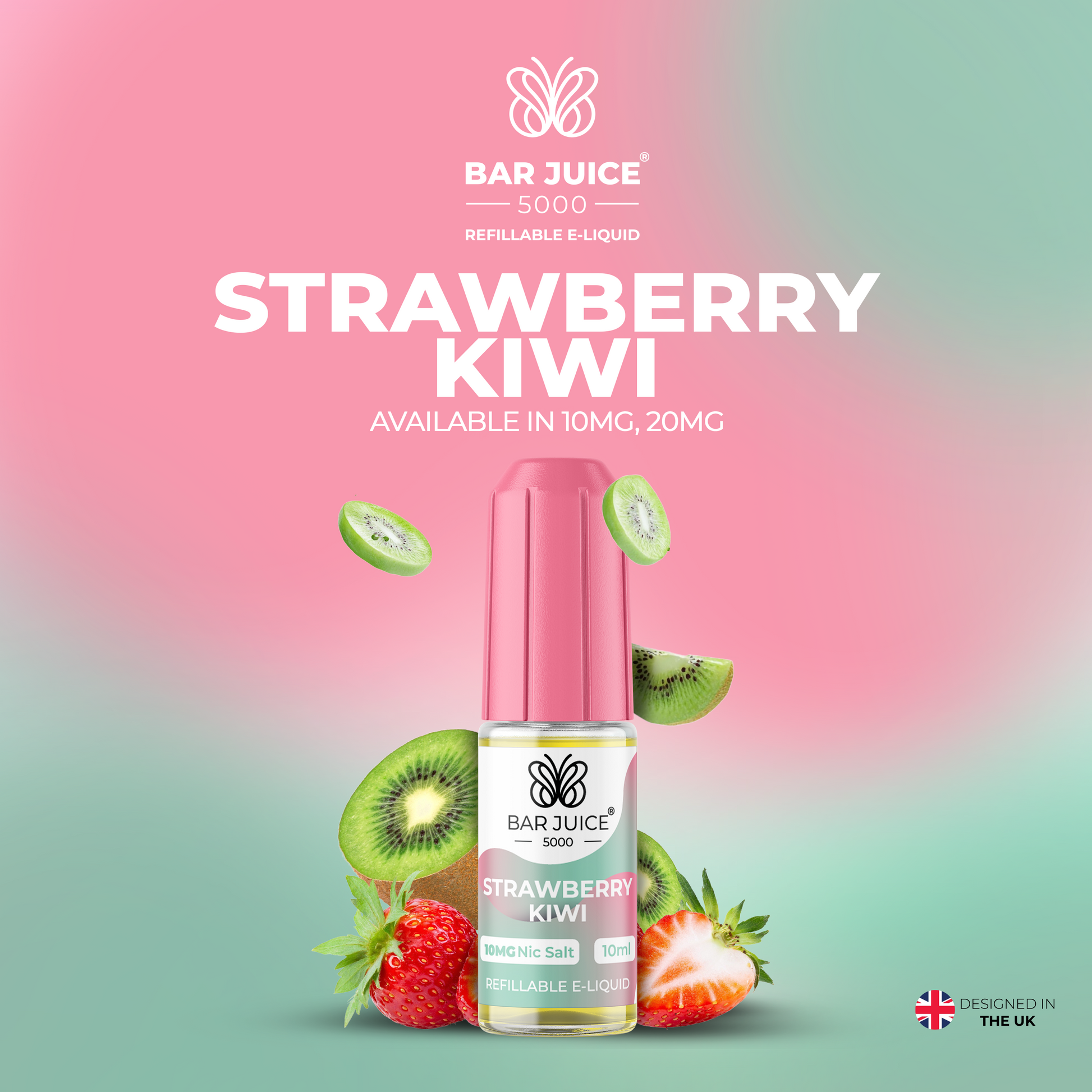 Strawberry Kiwi Nic Salt E-Liquid | Vape Juice by Bar Juice BAR JUICE Strawberry Kiwi Nic Salt E-Liquid | Vape Juice by Bar Juice BAR JUICE