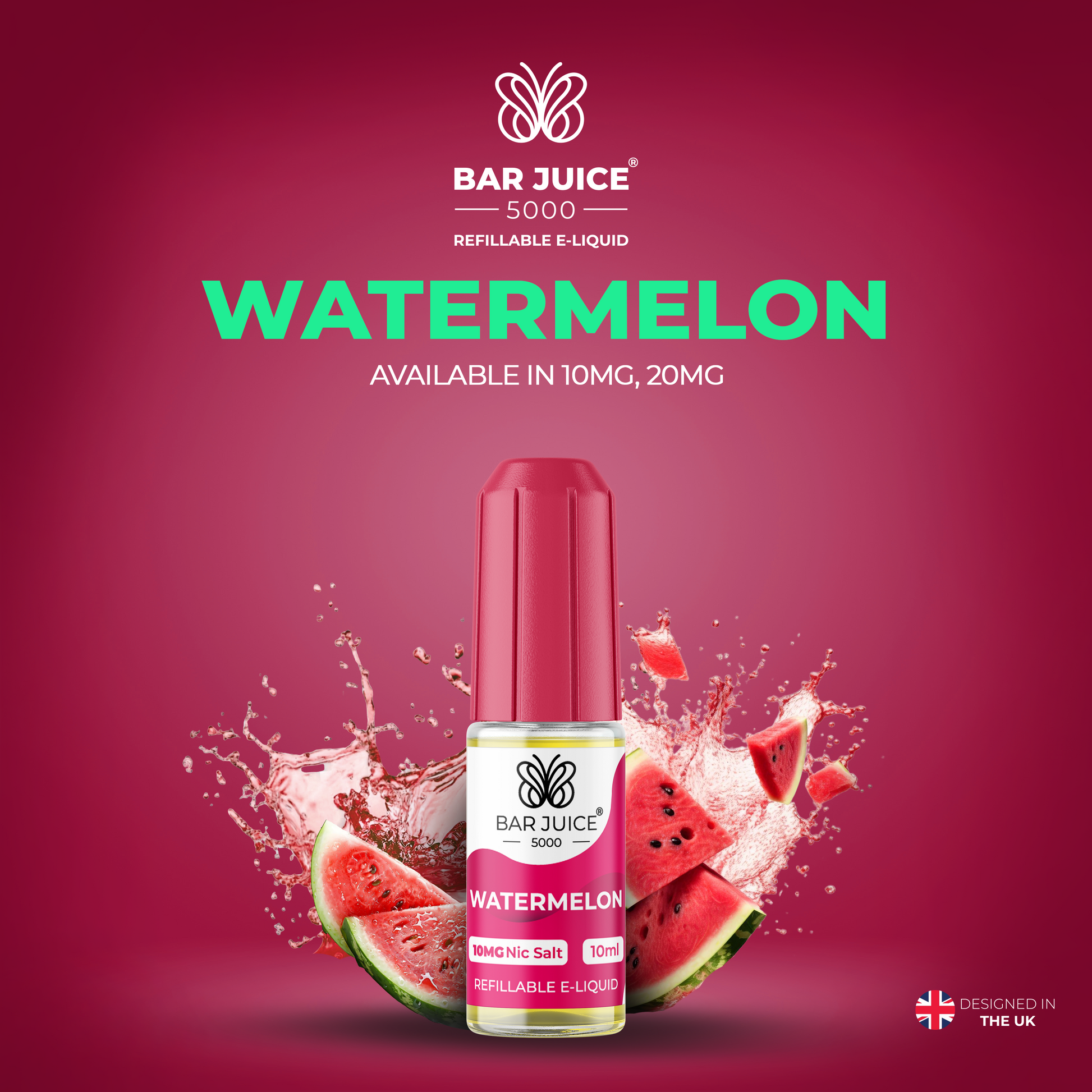Watermelon Nic Salt E-Liquid | Vape Juice by Bar Juice BAR JUICE Watermelon Nic Salt E-Liquid | Vape Juice by Bar Juice BAR JUICE